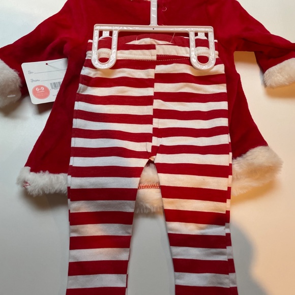 π bon bebe π Christmas Baby Santa Top Pants Hat Set 6 - 9 Months Red NEW π - Picture 6 of 6
